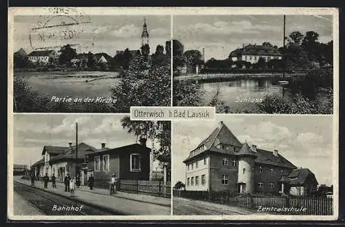 AK Otterwisch b. Bad Lausick, Schloss, Bahnhof, Zentralschule