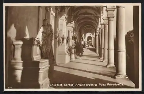 AK Zagreb, Mirogoj-Arkade grobnica Petra Preradovica