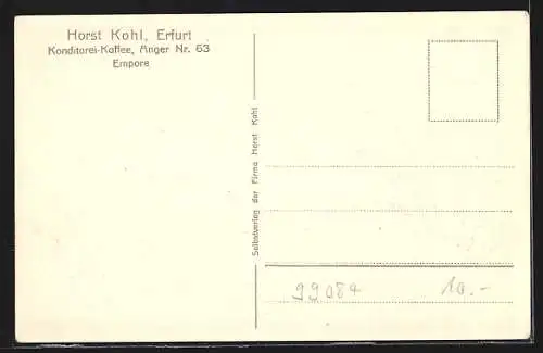 AK Erfurt, Innenansicht Konditorei-Kaffee Horst Kohl