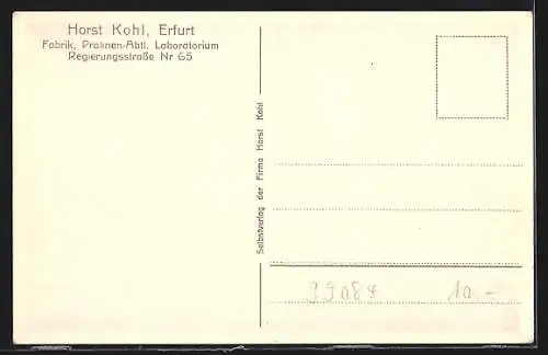 AK Erfurt, Fabrik Horst Kohl, Pralinen-Abteilung, Regierungsstrasse 65, Laboratorium, Innenansicht