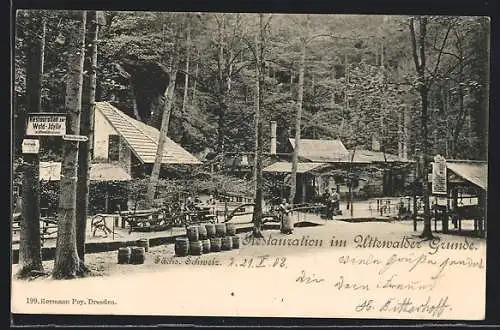 AK Uttewalder Grund /Sa., Gasthaus Restauration zur Waldidylle im Uttewalder Grunde
