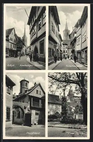 AK Erfurt, Allerheiligen-Strasse, Kürschnergasse, Paulstrasse, Hermannsplatz