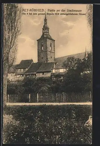 AK Römhild, Alt-Römhild, Partie an der Stadtmauer