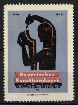 Reklamemarke München, Bayerisches Kunsthandwerk 1925, Messelogo