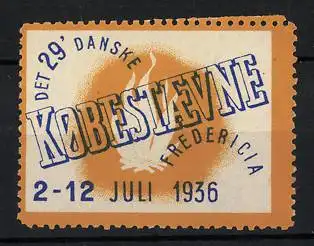 Reklamemarke Fredericia, 29. Danske Kobestaevne 1936, Lagerfeuer