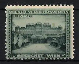 Reklamemarke Wien, Belvedere, Wiener Verkehrsverein, Besuchet Wien