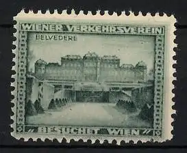 Reklamemarke Wien, Belvedere, Wiener Verkehrsverein, Besuchet Wien