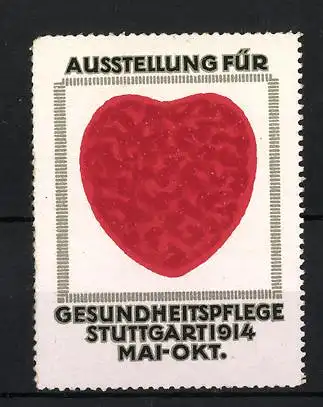 Reklamemarke Stuttgart, Ausstellung für Gesundheitspflege 1914, Herz