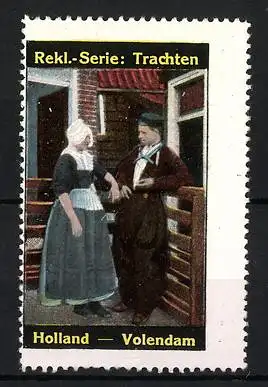 Reklamemarke Serie: Trachten, Holland, Paar aus Volendam