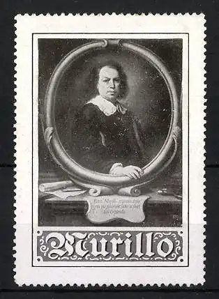 Reklamemarke Bartolomé Esteban Murillo, Portrait des spanischen Barockmalers