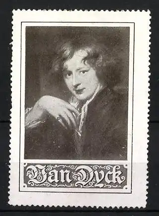Reklamemarke Jan van Dyck, Portrait des Malers