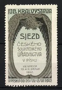 Reklamemarke Sjezd, Jub. Kraj. Vystava 1912, Adler