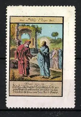 Reklamemarke Marci XII., religiöse Szene mit einem Schriftgelehrten