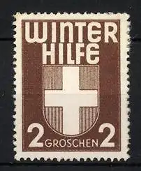 Reklamemarke Winterhilfe, 2 Groschen, Wappen Schweiz