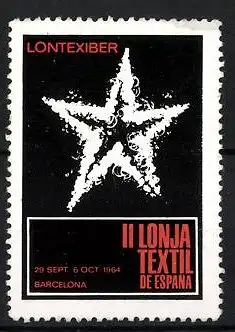 Reklamemarke Barcelona, Il Lonja Textil 1964, Messelogo Stern, Lontexiber