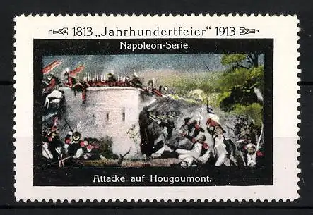 Reklamemarke Befreiungskriege, Jahrhundertfeier 1813-1913, Napoleon-Serie: Attacke auf Hougoumont