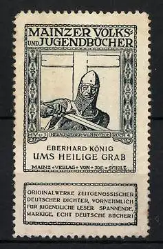 Reklamemarke Mainzer Volks- und Jugendbücher, Eberhard Königs Ums Heilige Grab