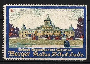 Künstler-Reklamemarke Sigmund von Suchodolski, Weimar, Schloss Belvedere, Berger Kakao & Schokolade