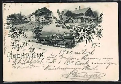 AK Hohentauern, Ortsansicht, Gasthaus und Jagdhaus