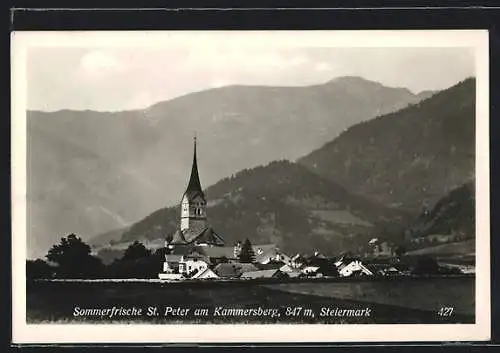 AK Sankt Peter am Kammersberg, Blick zur Kirche