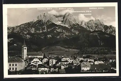 AK Saalfelden am Stein. Meer, Ortsansicht aus der Vogelschau
