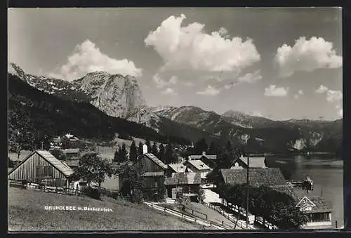 AK Grundlsee, Ortsansicht mit Backenstein