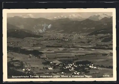 AK Turnau, Ortsansicht gegen Aflenz und Eisenerzer Alpen