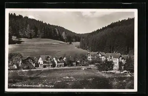 AK Schönmünzach i. Murgtal, Ortsansicht aus der Vogelschau