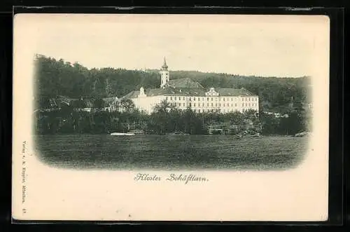 AK Schäftlarn, Blick zum Kloster Schäftlarn