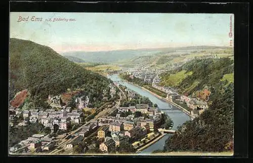 AK Bad Ems, Gesamtansicht von der Bäderley aus gesehen