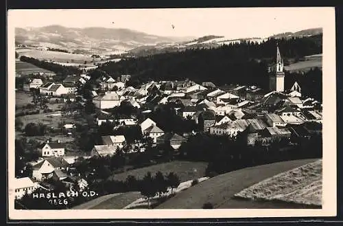 AK Haslach /O.-Ö., Ortsansicht aus der Vogelschau