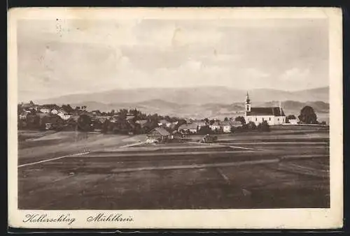 AK Kollerschlag, Panorama vom Feld aus mit Kirche