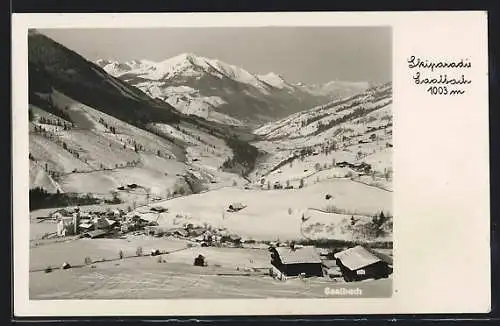 AK Saalbach, Gesamtansicht im Winter