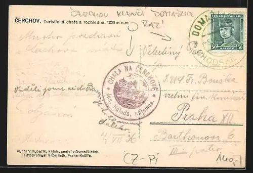 AK Cerchov, Turistická chata a rozhledna