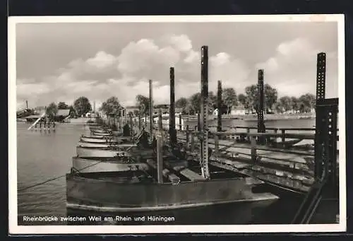 AK Weil am Rhein, Rheinbrücke zwischen Weil am Rhein und Hüningen