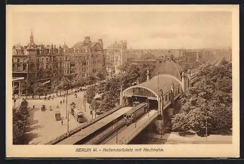 AK Berlin-Schöneberg, Nollendorfplatz mit U-Bahn