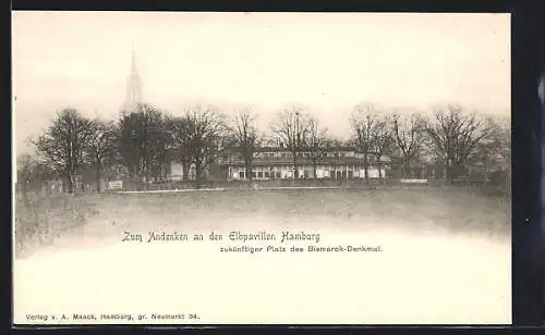 AK Hamburg-St.Pauli, Elbpavillon, zukünftiger Platz des Bismarck-Denkmals
