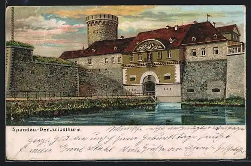 Lithographie Berlin-Spandau, Ansicht des Juliusturms