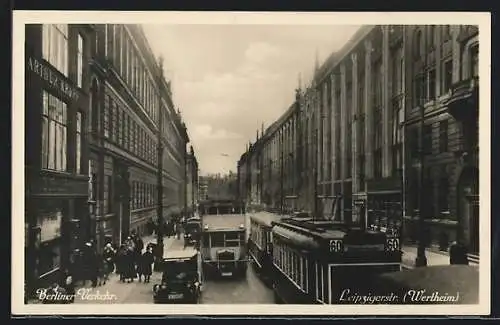 AK Berlin, Strassenbahn im Berliner Verkehr, Leipziger Strasse