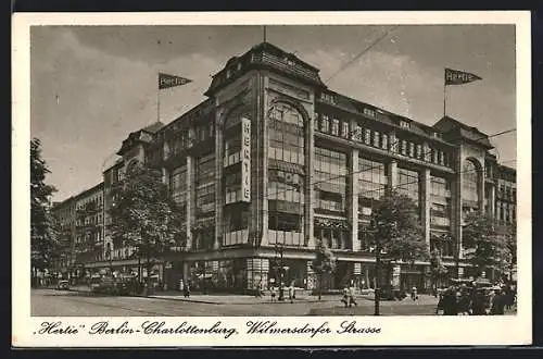 AK Berlin-Charlottenburg, Kaufhaus Hertie in der Wilmersdorfer Strasse