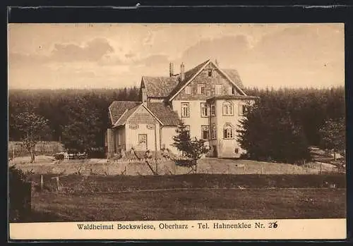 AK Bockswiese /Harz, Hotel-Pension Waldheimat