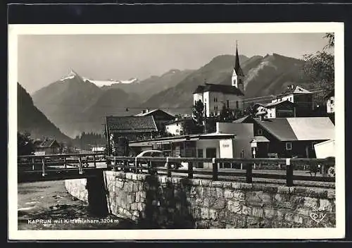 AK Kaprun, Ortsansicht mit Kirche, Ansichtskartenhandel und Kitzsteinhorn