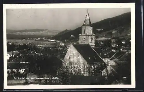 AK St. Andrä vor dem Hagenthale, Ortsansicht mit Kirche