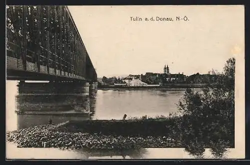 AK Tulln a. d. Donau, an der Eisenbahnbrücke