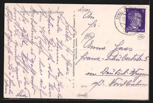 AK Zeillern, Erholungsheim und Kirche aus der Vogelschau