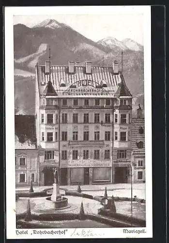 AK Mariazell, Hotel Rohrbacherhof, Hauptplatz