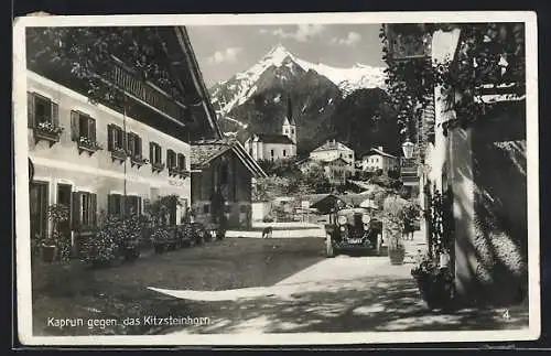 AK Kaprun, Orglers Cafe und Kirche gegen Kitzsteinhorn