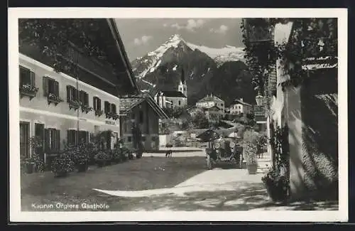 AK Kaprun, Orgler's Gasthöfe, Blick auf die Kirche