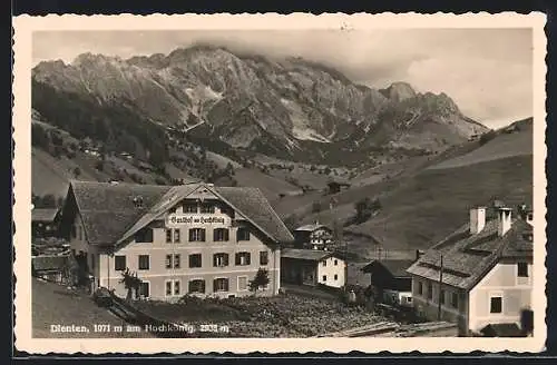 AK Dienten, Gasthof zum Hochkönig mit Alpenblick