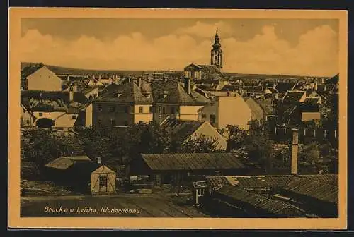 AK Bruck a. d. Leitha, Gesamtansicht mit Kirche